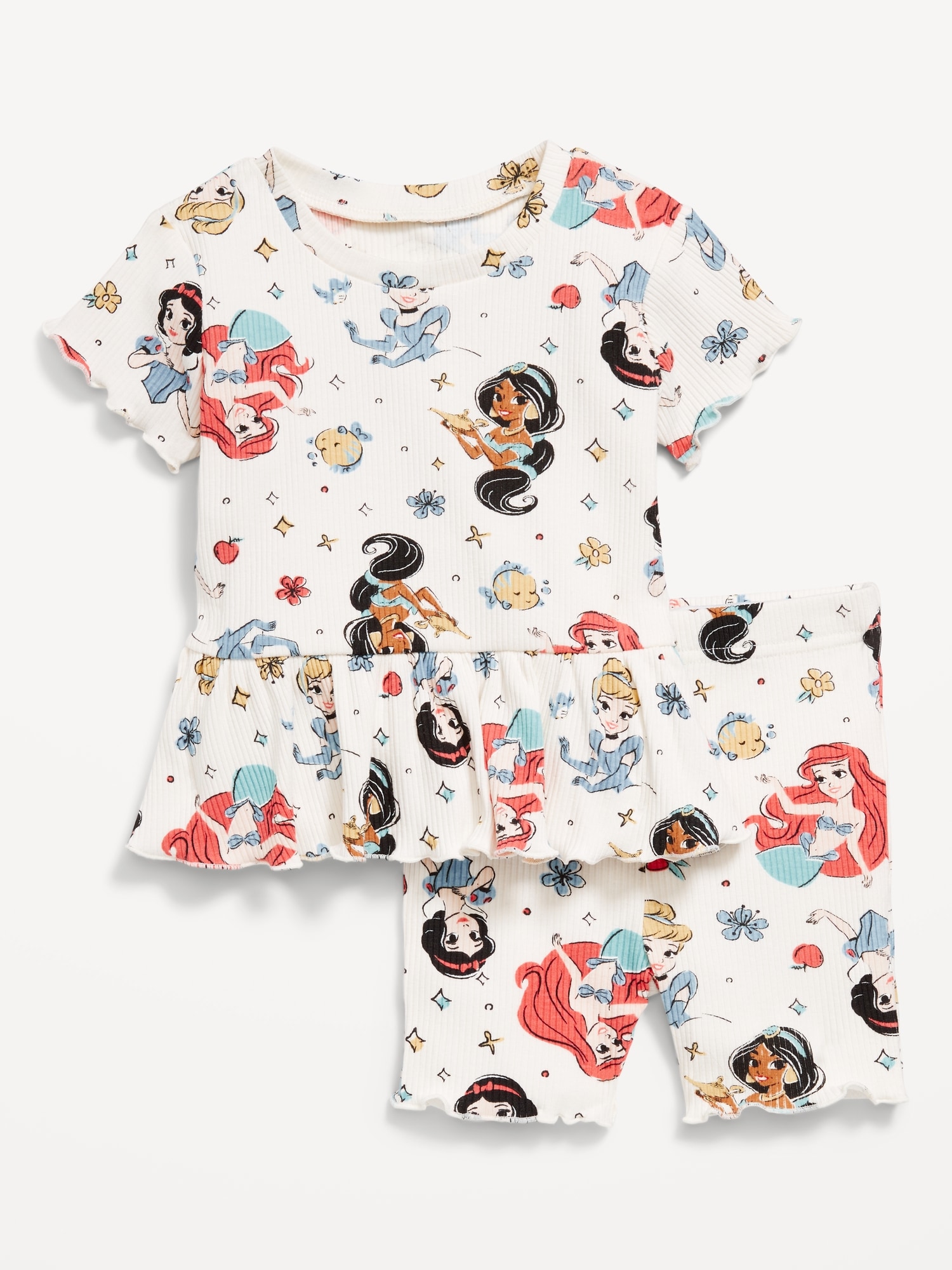 Disney© Ribbed Lettuce-Edge Top and Shorts Set for Baby