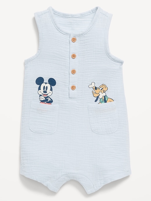 View large product image 1 of 2. Disney© Sleeveless Henley One-Piece Romper for Baby