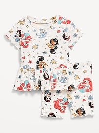 L'image numéro 1 présente Ensemble de short et haut côtelés à ourlet ondulé Disney© pour bébé