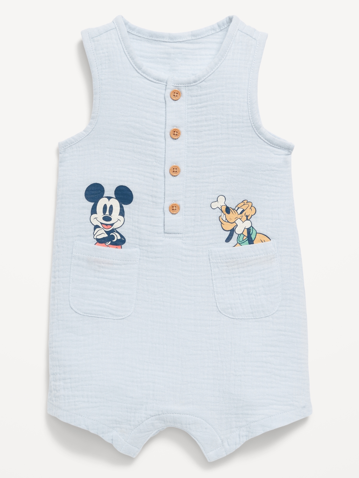 Disney© Sleeveless Henley One-Piece Romper for Baby