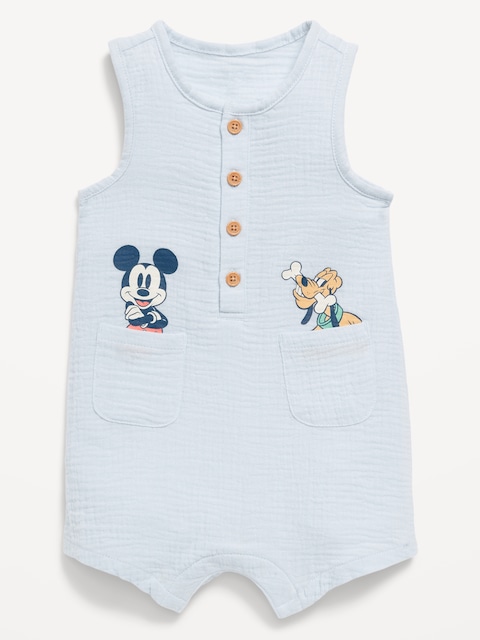 Disney© Sleeveless Henley One-Piece Romper for Baby
