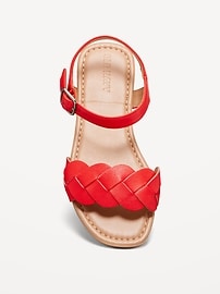 Image number 2 showing, Faux-Leather Braided Sandals for Girls