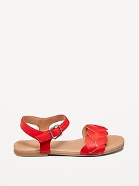 View large product image 3 of 4. Faux-Leather Braided Sandal for Girls