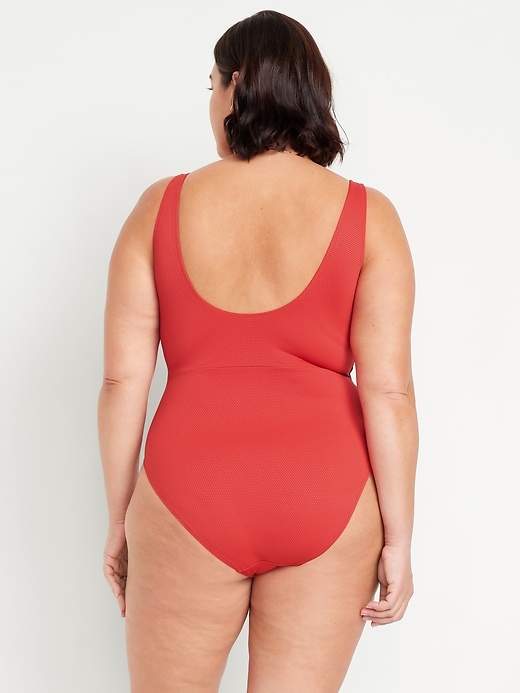 Image number 8 showing, Textured One-Piece Cut-Out Swimsuit