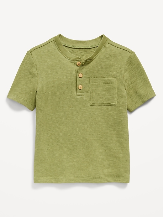 View large product image 2 of 2. Short-Sleeve Henley Pocket T-Shirt for Toddler Boys