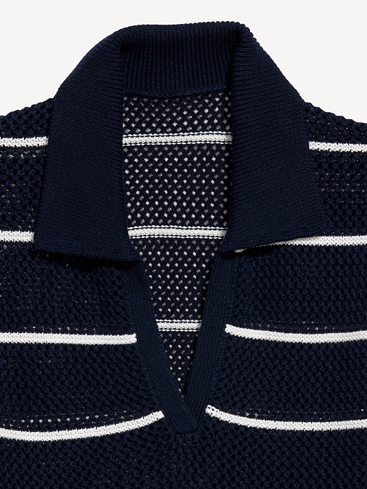 Image number 5 showing, Open-Stitch Polo Sweater