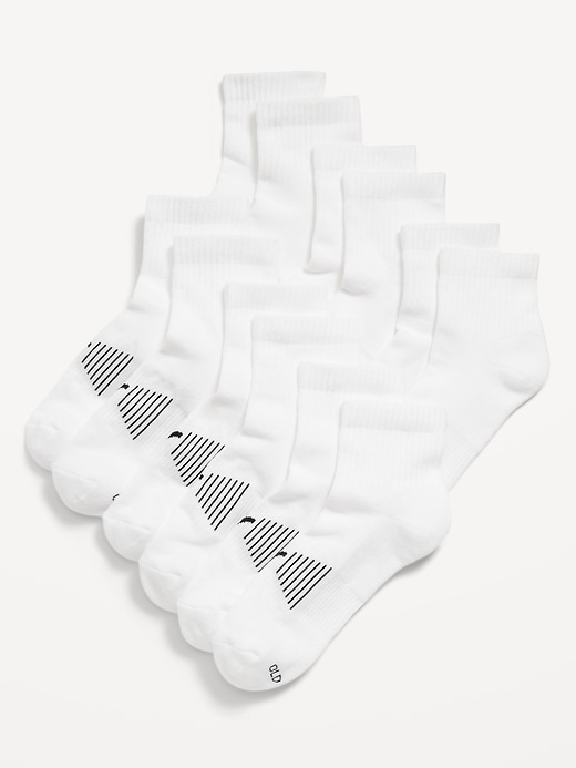 View large product image 1 of 1. 6-Pack Athletic Quarter Crew Socks for Men