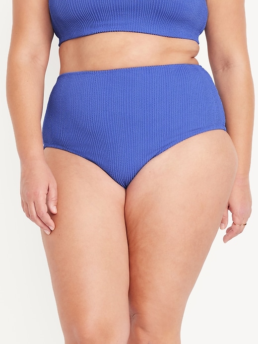 Image number 7 showing, High-Waisted Ribbed Bikini Swim Bottoms