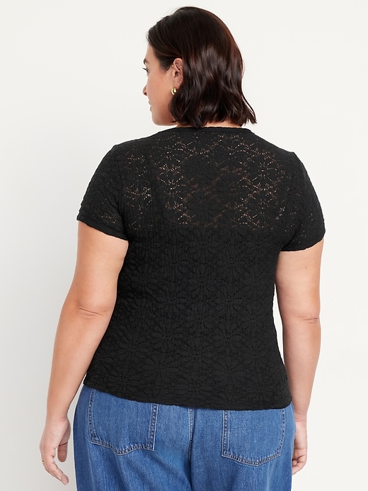 Image number 8 showing, Lace Crew-Neck Top