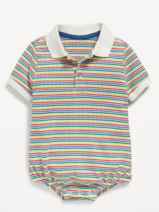 View large product image 2 of 2. Short-Sleeve Polo One-Piece for Baby