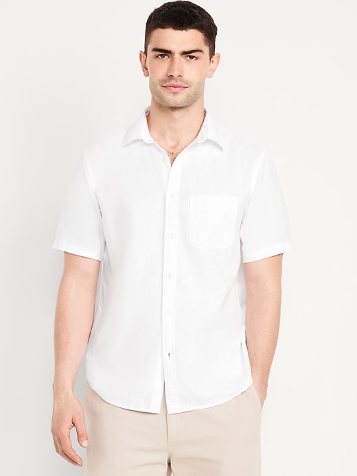 Image number 1 showing, Classic Fit Everyday Linen-Blend Shirt