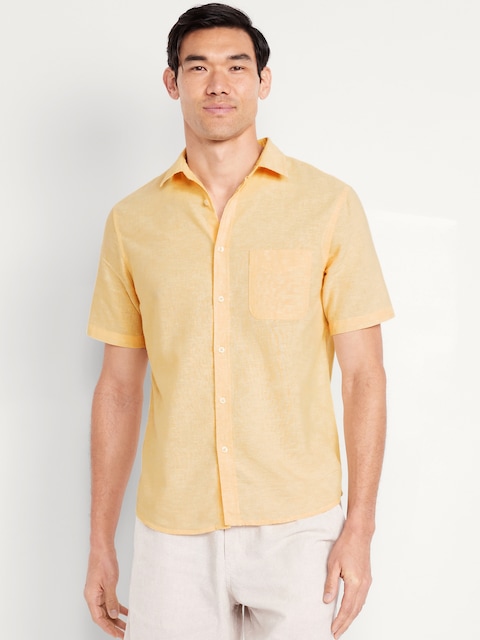 Chemise classique passe-partout en mélange de lin