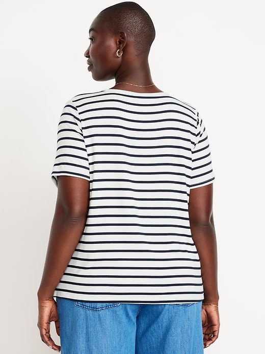 Image number 6 showing, Luxe V-Neck Striped T-Shirt