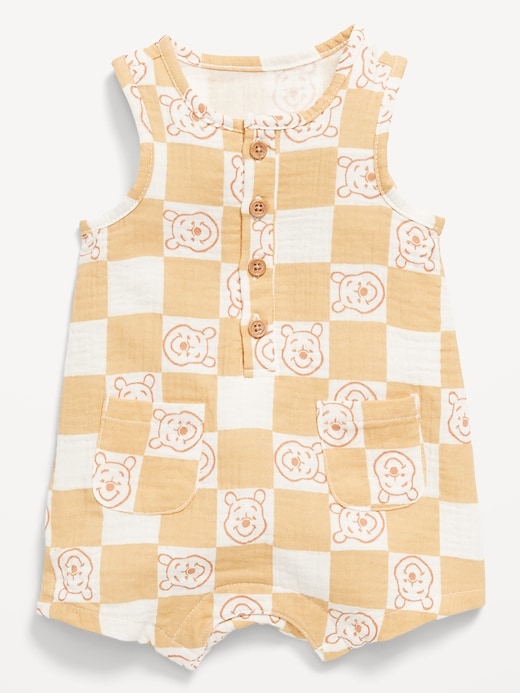 View large product image 1 of 2. Disney© Sleeveless Henley One-Piece Romper for Baby