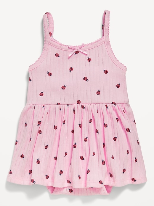 View large product image 1 of 1. Sleeveless Pointelle Bodysuit Dress for Baby