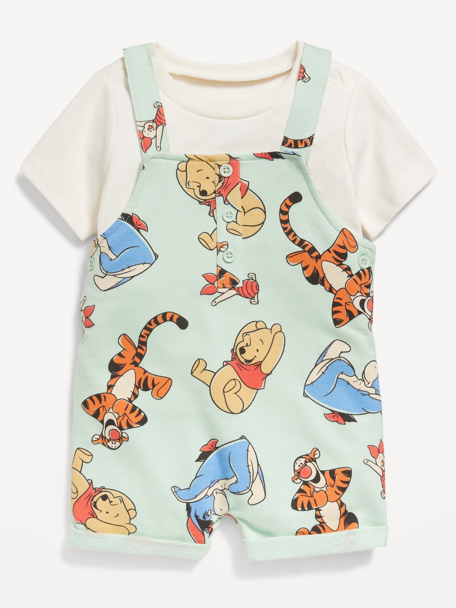 Disney© Short-Sleeve T-Shirt and Shortalls Set for Baby