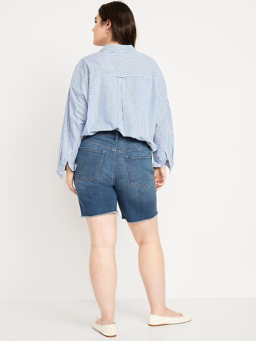 Image number 6 showing, High-Waisted OG Button-Fly Jean Shorts -- 7-inch inseam