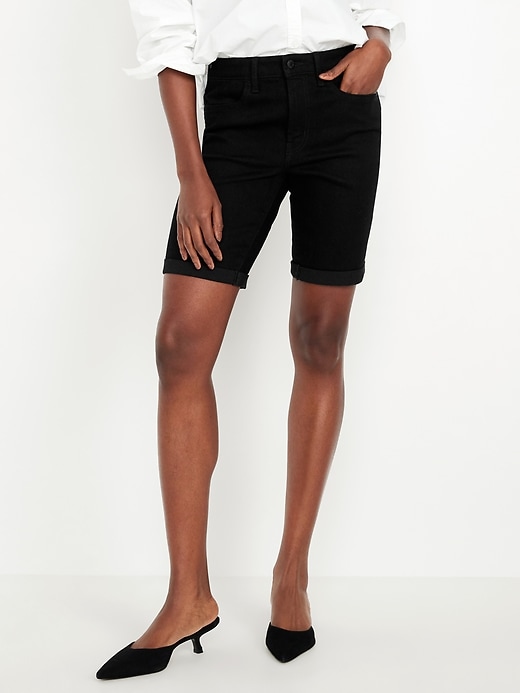 Image number 2 showing, High-Waisted Wow Jean Shorts -- 9-inch inseam