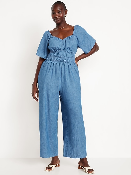 Image number 4 showing, Waist-Defined Smocked Jumpsuit