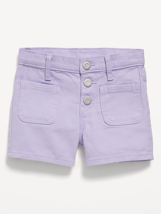 View large product image 1 of 1. High-Waisted Mariner Twill Shorts for Toddler Girls