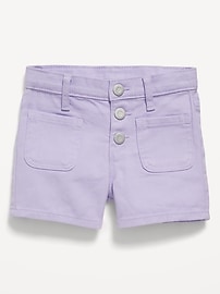 Image number 1 showing, High-Waisted Mariner Twill Shorts for Toddler Girls