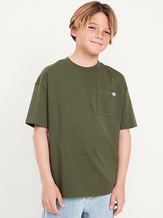 View large product image 1 of 4. Oversized Short-Sleeve Pocket T-Shirt for Boys