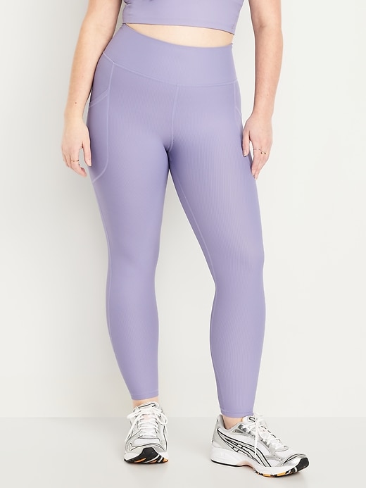 Image number 4 showing, High-Waisted PowerSoft Rib Leggings