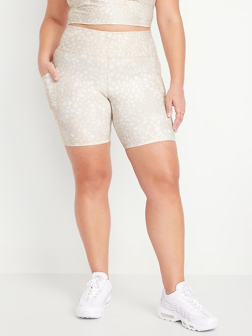 Image number 6 showing, High-Waisted PowerSoft Biker Shorts -- 8-inch inseam