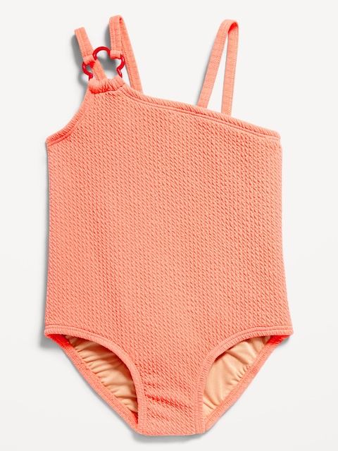 Maillot de bain une-pièce asymétrique texturé pour tout-petite et bébé