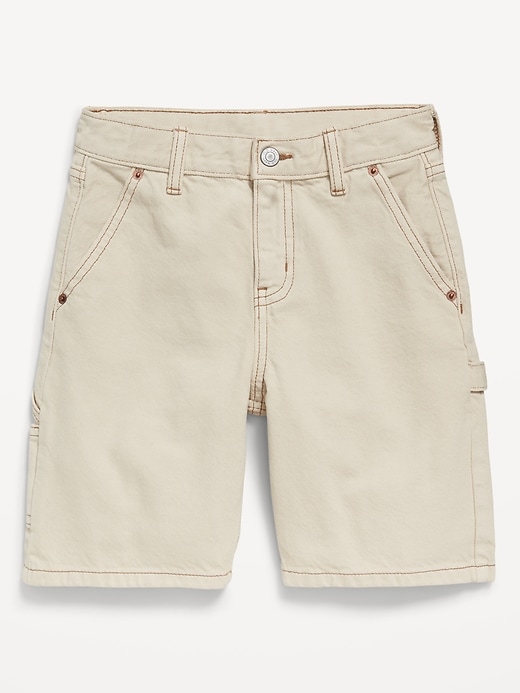 View large product image 2 of 3. Knee Length Baggy Carpenter Jean Shorts for Boys