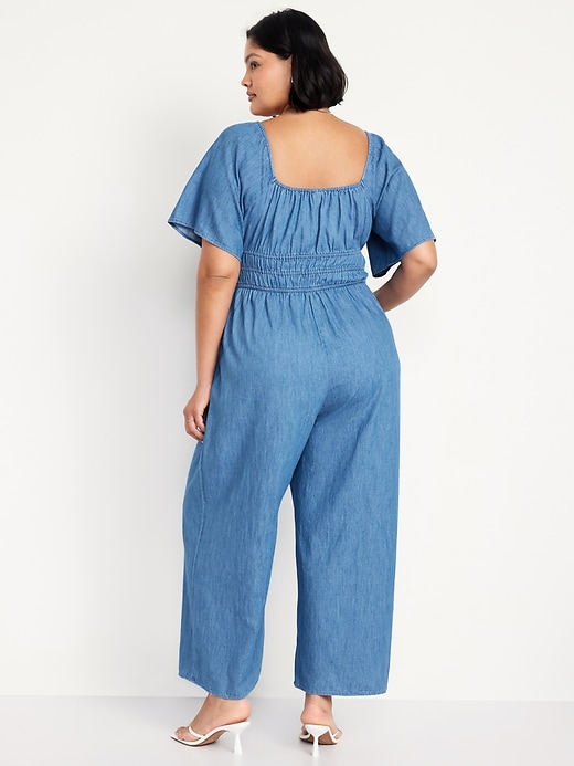 Image number 7 showing, Waist-Defined Smocked Jumpsuit