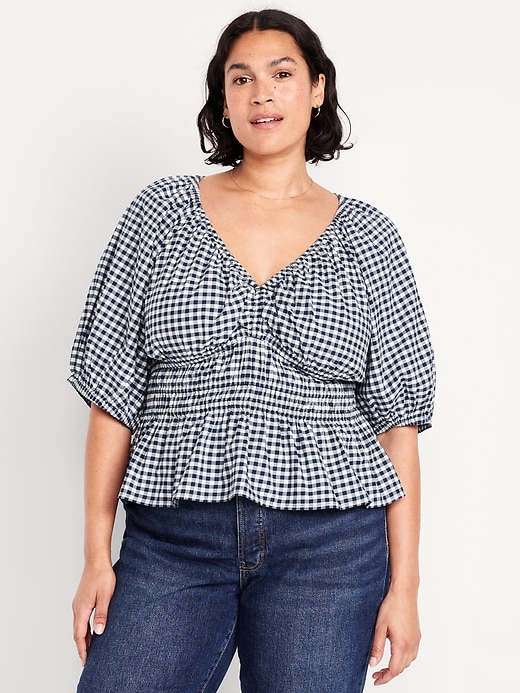 Image number 6 showing, Smocked Gingham Top