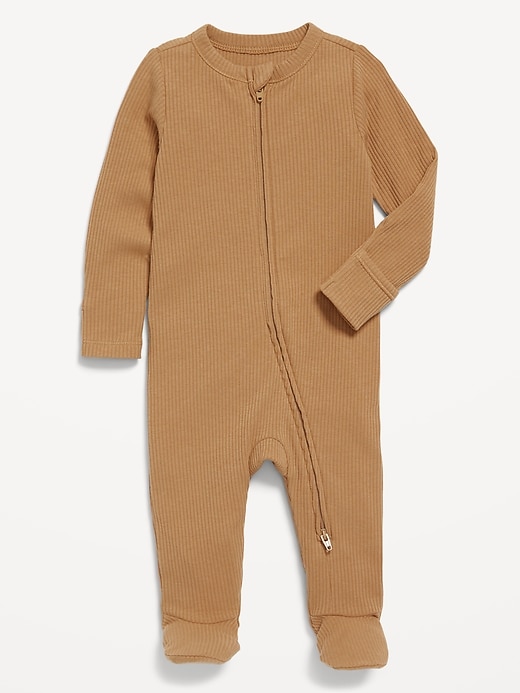 View large product image 1 of 1. Unisex Sleep & Play 2-Way-Zip Footed One-Piece for Baby