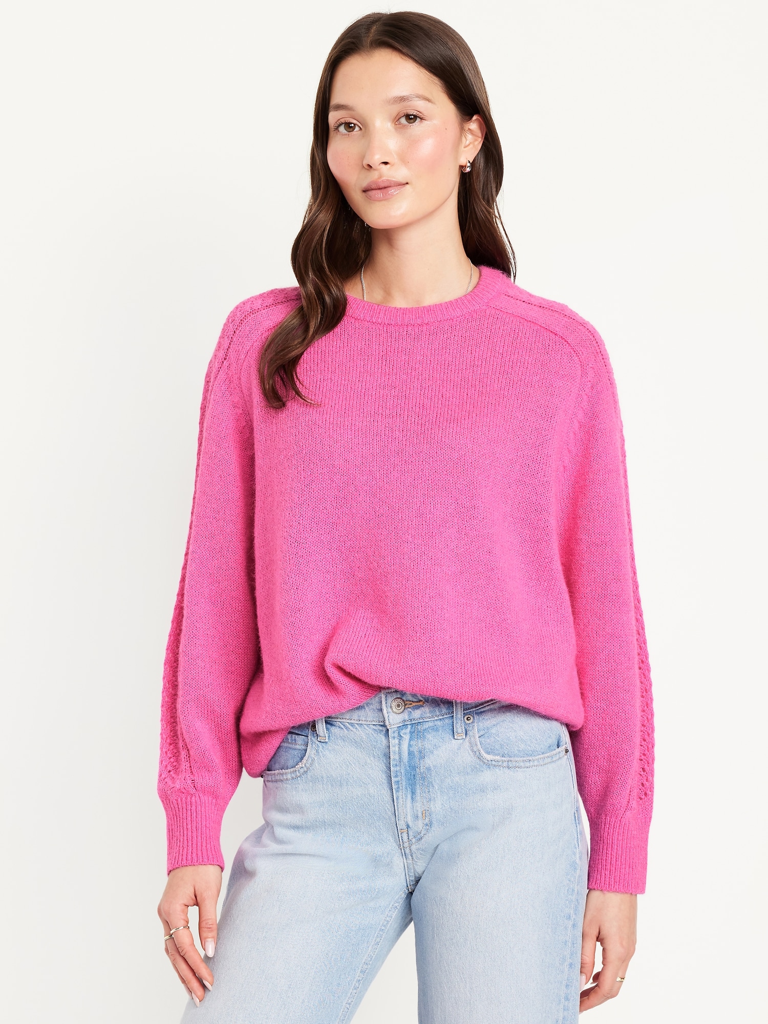 Pointelle Pullover Sweater