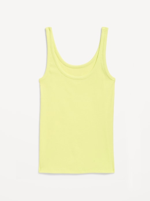 Image number 4 showing, First-Layer Ribbed Scoop-Neck Tank Top