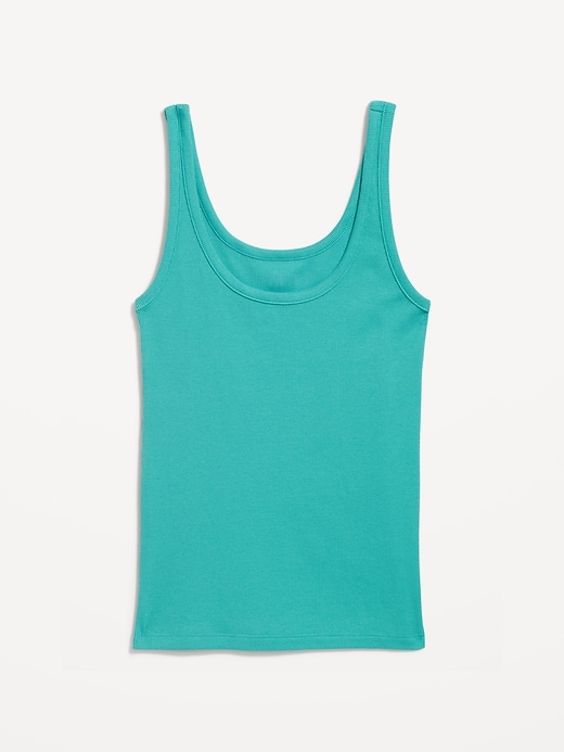 Image number 4 showing, First-Layer Ribbed Scoop-Neck Tank Top