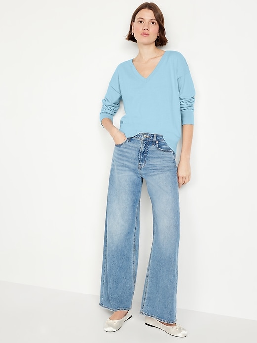 Image number 3 showing, SoSoft Lite Loose V-Neck Sweater