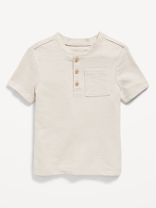 View large product image 1 of 1. Short-Sleeve Henley Pocket T-Shirt for Toddler Boys