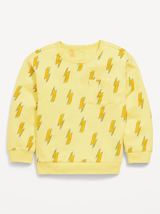 View large product image 2 of 2. Printed Oversized French Terry Pocket Sweatshirt for Toddler Boys