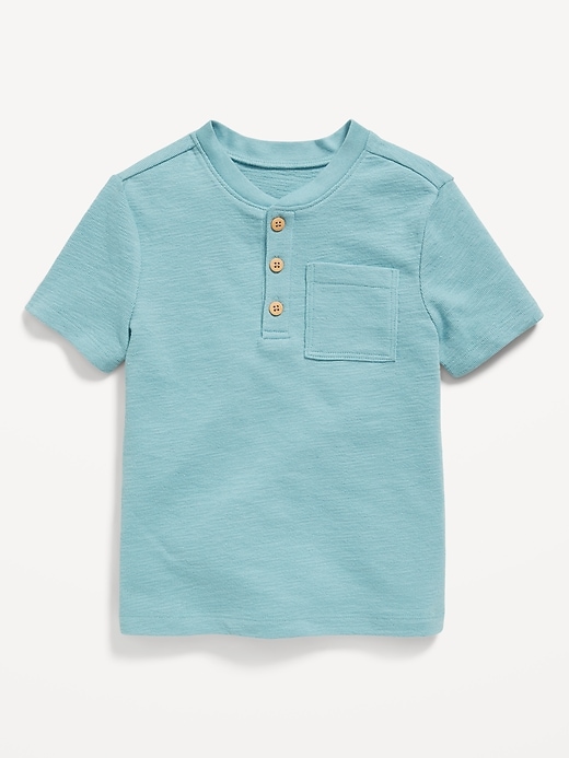 View large product image 2 of 2. Short-Sleeve Henley Pocket T-Shirt for Toddler Boys