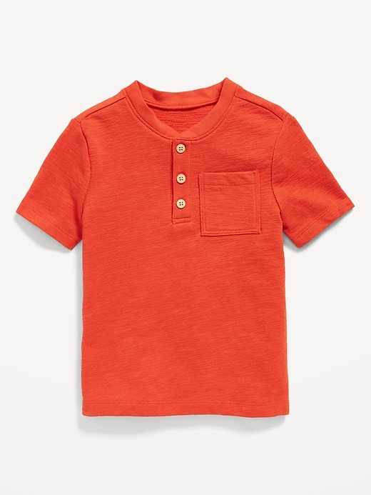 View large product image 2 of 2. Short-Sleeve Henley Pocket T-Shirt for Toddler Boys