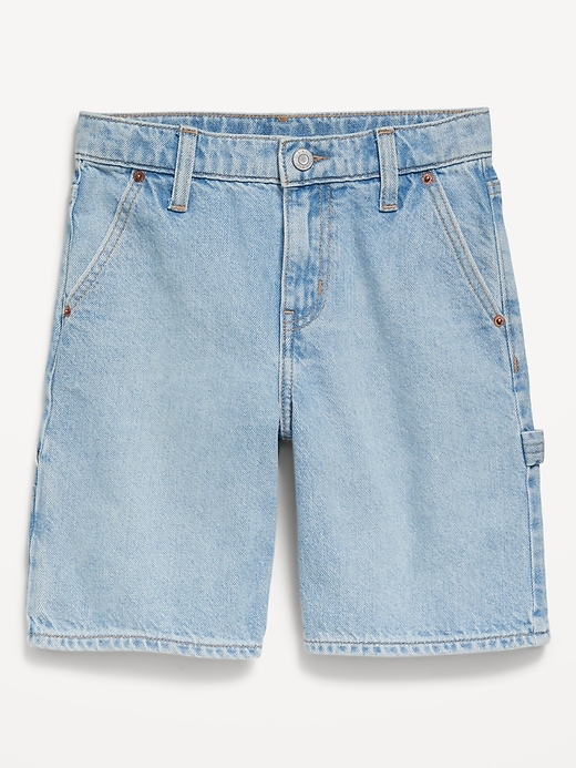 View large product image 2 of 3. Knee Length Baggy Carpenter Jean Shorts for Boys