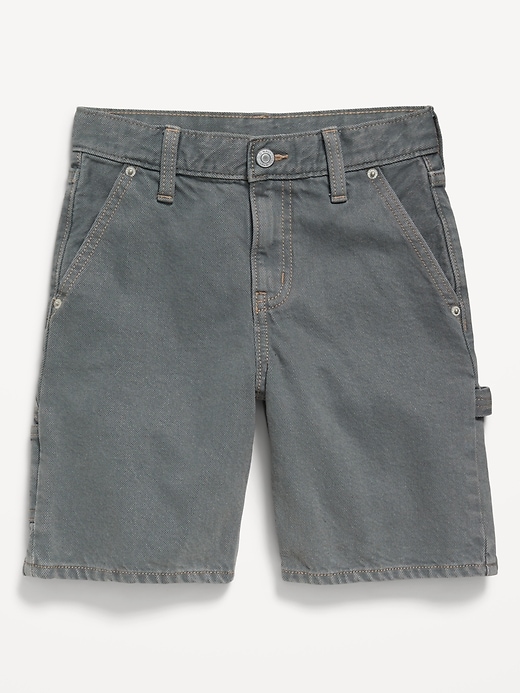 View large product image 2 of 3. Knee Length Baggy Carpenter Jean Shorts for Boys