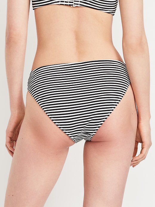 Image number 2 showing, Mid-Rise Textured Bikini Swim Bottoms