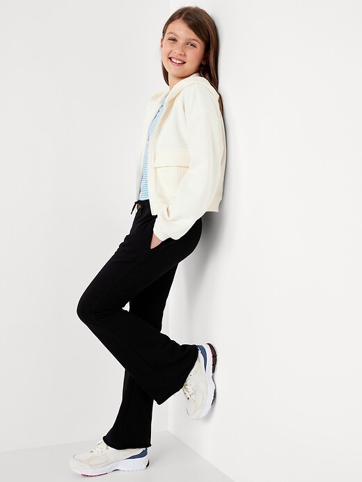 Image number 3 showing, Mid-Rise Flare-Leg Fleece Sweatpants for Girls