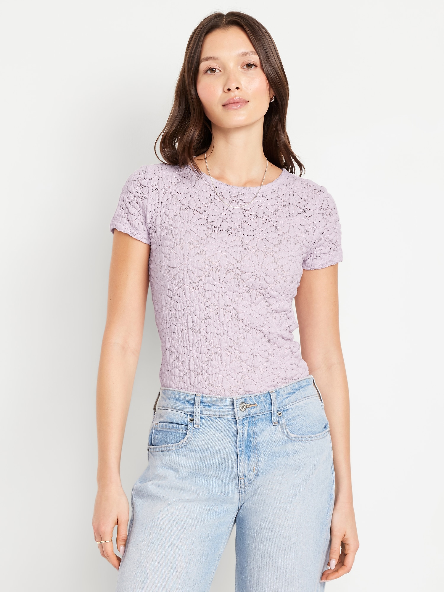 Lace Crew-Neck Top