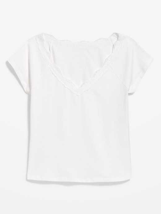 Image number 4 showing, Lace-Trim V-Neck Top