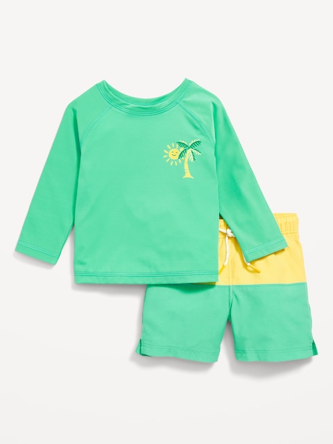 Ensemble avec haut anti-UV et short de baignade pour bébé