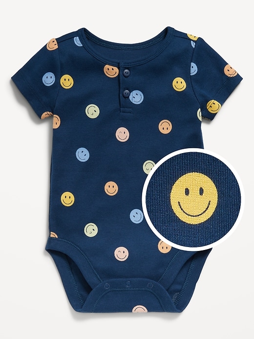 View large product image 2 of 2. Short-Sleeve Henley Bodysuit for Baby