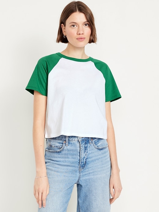 Image number 1 showing, EveryWear Raglan Crop T-Shirt